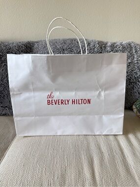 The Beverly Hilton White Paper Shopping Bag